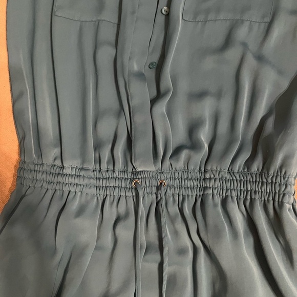 Vince Short Sleeve Shirt Dress Size X small blue/green summer beach vacation - Picture 6 of 7